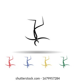 Dancer multi color icon. Simple thin line, outline vector of dance icons for ui and ux, website or mobile application