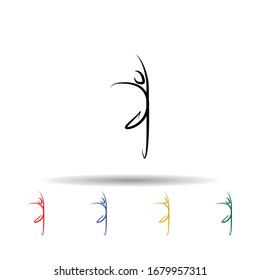 Dancer multi color icon. Simple thin line, outline vector of dance icons for ui and ux, website or mobile application