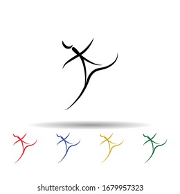 Dancer multi color icon. Simple thin line, outline vector of dance icons for ui and ux, website or mobile application