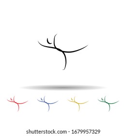 Dancer multi color icon. Simple thin line, outline vector of dance icons for ui and ux, website or mobile application