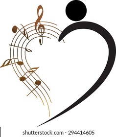 dancer with music note design icon