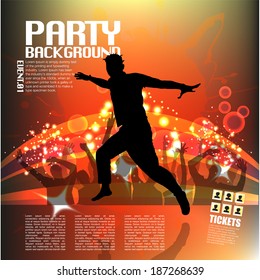 Dancer on Party Background