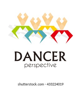 Dancer of people for creative business abstract vector and logo design or template studio business icon of company identity symbol concept