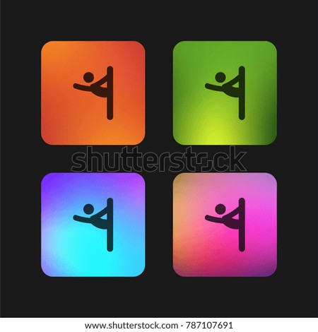 Dancer Pose four color gradient app icon design