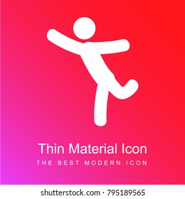 Dancer pose red and pink gradient material white icon minimal design