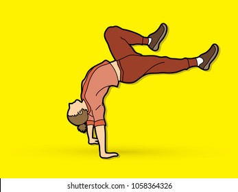 Dancer practice, Street dance graphic vector
