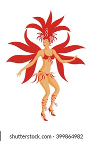 the dancer of a samba in a carnival costume