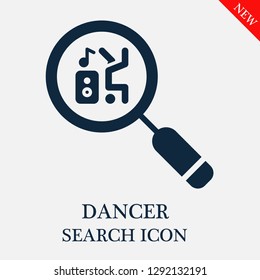 Dancer search icon. Editable Dancer search icon for web or mobile.