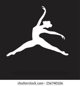 Dancer silhouette, ballerina. Vector illustration.