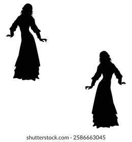 Dancer Silhouette, Belly Dancer illustration, Dancer icon Silhouette, Belly Dancer Silhouette illustration