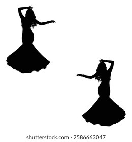 Dancer Silhouette, Belly Dancer illustration, Dancer icon Silhouette, Belly Dancer Silhouette illustration