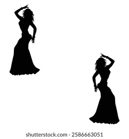 Dancer Silhouette, Belly Dancer illustration, Dancer icon Silhouette, Belly Dancer Silhouette illustration