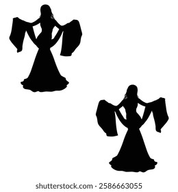 Dancer Silhouette, Belly Dancer illustration, Dancer icon Silhouette, Belly Dancer Silhouette illustration