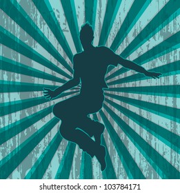 dancer silhouette with grungy background (also available jpeg version)