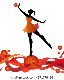 dancer silhouette on abstract background