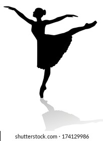 dancer silhouette on white background