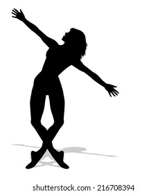 dancer silhouette on white background