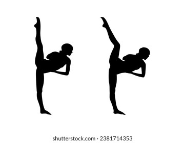 dancer silhouette on a white background, graphic vector