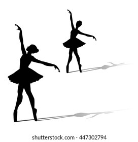 the dancer silhouette on white background