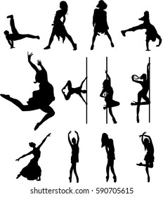 dancer silhouette on white background