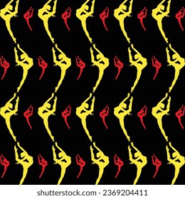 Dancer silhouette seamless background vector illustration