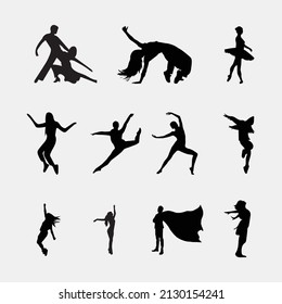Dancer Silhouette Set , Dance Vector Silhouette