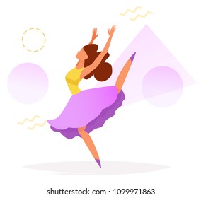 Dancer silhouette Vector. Cartoon. Isolated art on white background. Flat