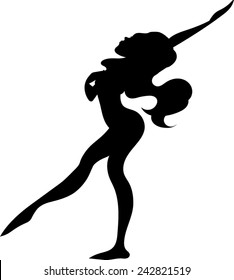 Dancer Silhouette - Woman - Vector Image