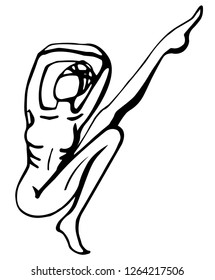 Dancer. Silhouette. Young woman