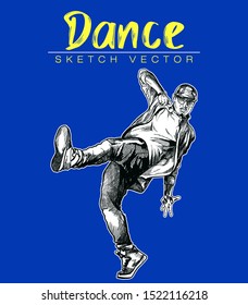 Dancer sketch style vector illustration.