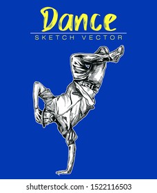 Dancer sketch style vector illustration.