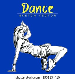Dancer sketch style vector illustration.