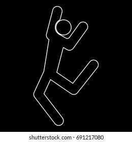 Dancer stick white icon .
