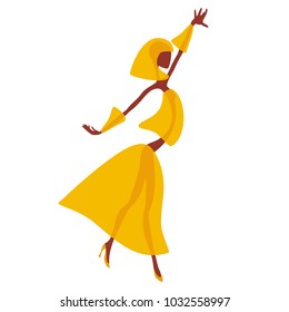 Dancer in transparent covers. Logo. Stylized female figure.