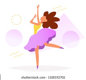 Dancer Vector. Cartoon. Isolated art on white background. Flat