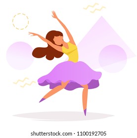 Dancer Vector. Cartoon. Isolated art on white background. Flat