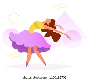 Dancer Vector. Cartoon. Isolated art on white background. Flat