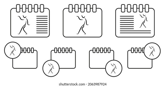 Dancer vector icon in calender set illustration for ui and ux, website or mobile application
