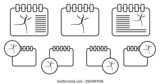 Dancer vector icon in calender set illustration for ui and ux, website or mobile application