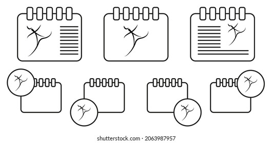 Dancer vector icon in calender set illustration for ui and ux, website or mobile application