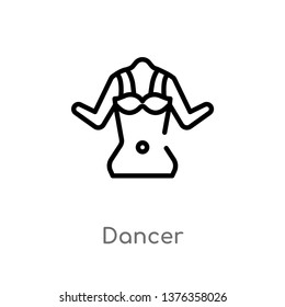 dancer vector line icon. Simple element illustration. dancer outline icon from brazilia concept. Can be used for web and mobile