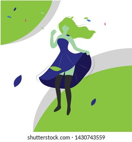 Dancer Woman illustration for your UI Design or Another Purposes