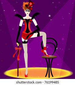 dancer woman in  red