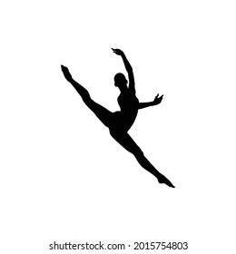 Dancer Woman Silhouette Vector Illustration Black Stock Vector (Royalty ...