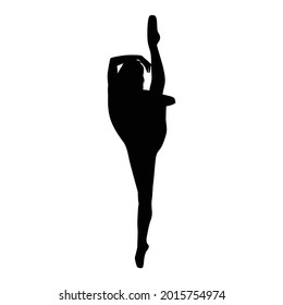 Dancer Woman Silhouette Vector Illustration Black Stock Vector (Royalty ...