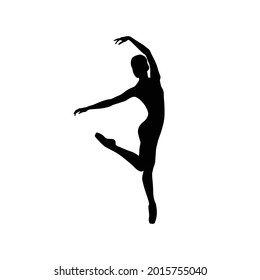 Dancer Woman Silhouette Vector Illustration Black Stock Vector (Royalty ...