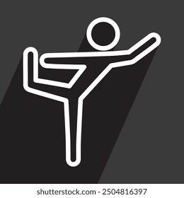 dancer yoga pose icon, natarajasana, vector illustration 
