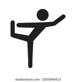 dancer yoga pose icon, natarajasana, vector illustration 