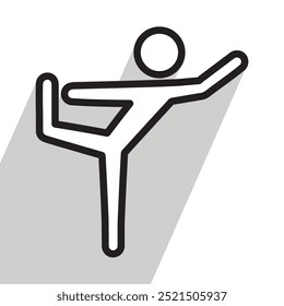 dancer yoga pose icon, natarajasana, vector illustration 