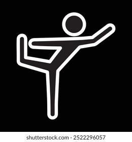 dancer yoga pose icon, natarajasana, vector illustration 